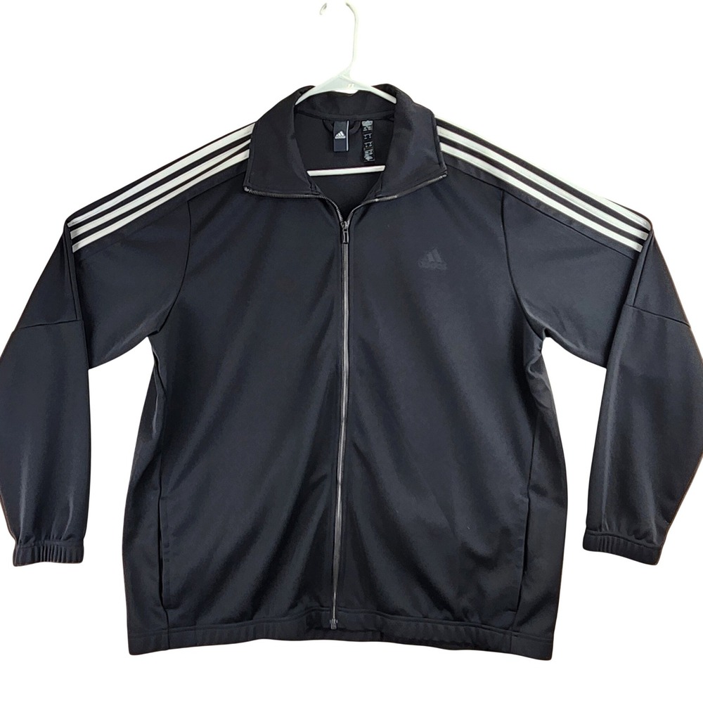Adidas Essentials 3-Stripes Track Jacket Mens 2XL Black Athletic Sportswear